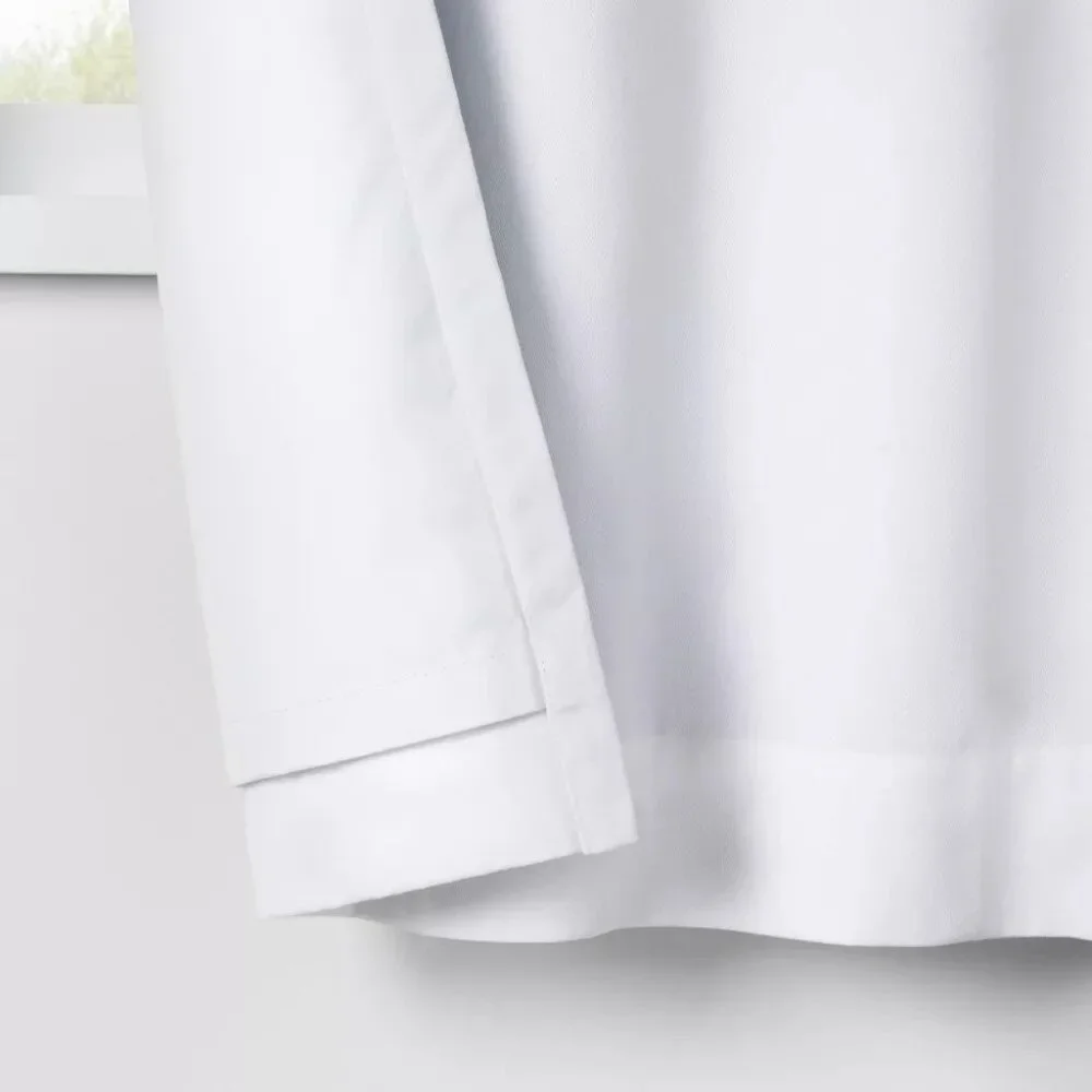 Pillowfort Solid White Twill Single Blackout & Lined Curtain Panel 42